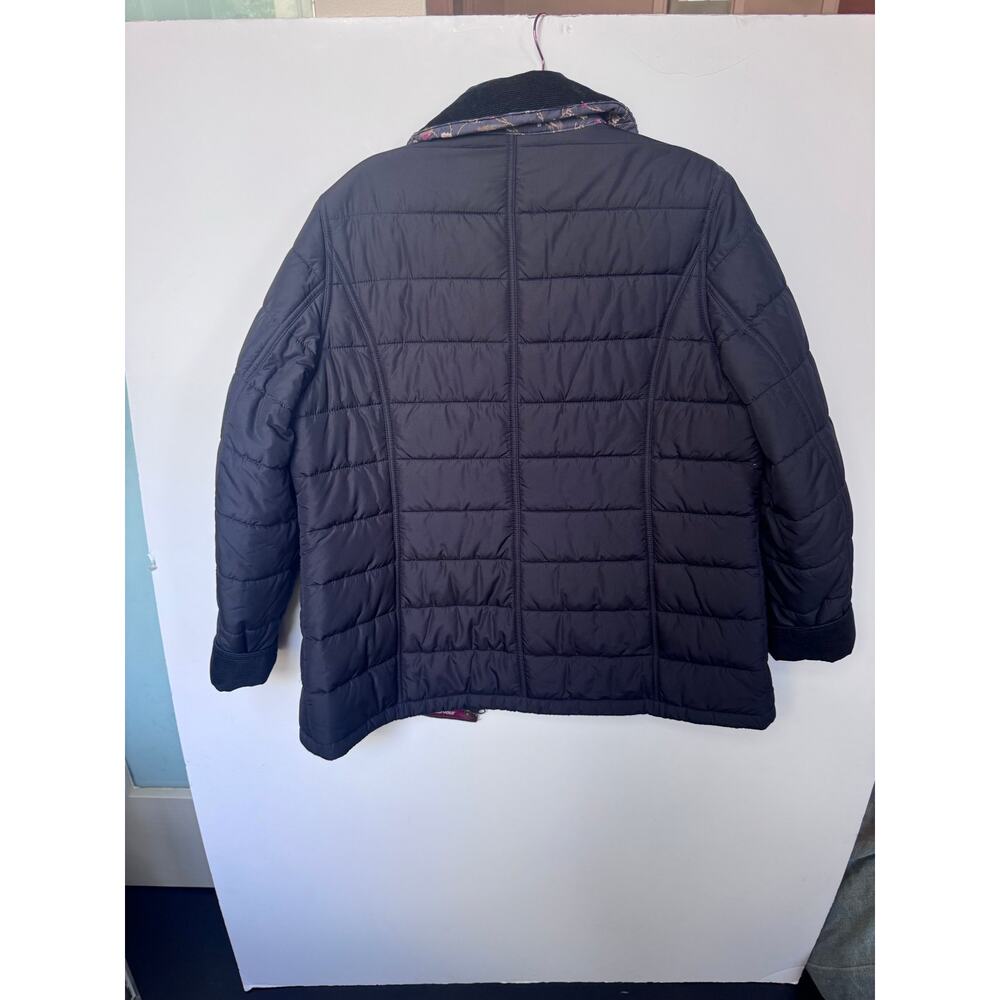 Barbour Winterton Quilted Utility Jacket Black Bird Owl Collar us 12 / uk 16 - Picture 7 of 7